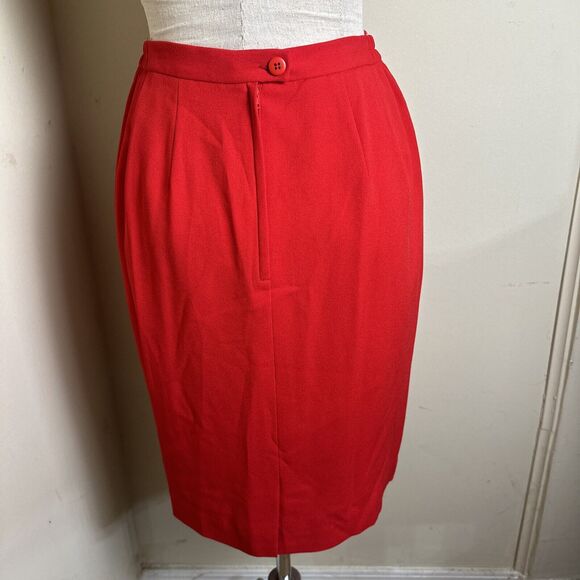 NWT Vintage Saville 2 Piece Suit Red Jacket Skirt Lined Classic Size 8 NWT - Picture 12 of 13